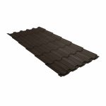Металлочерепица квинта плюс Grand Line 0,5 Satin Matt RR 32 темно-коричневый