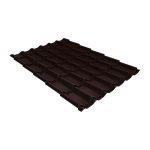 Металлочерепица классик Grand Line 0,5 PurLite Matt RAL 8017 шоколад