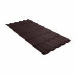 Металлочерепица квинта плюс Гранд лайн 0,5 PurLite Matt RAL 8017 шоколад